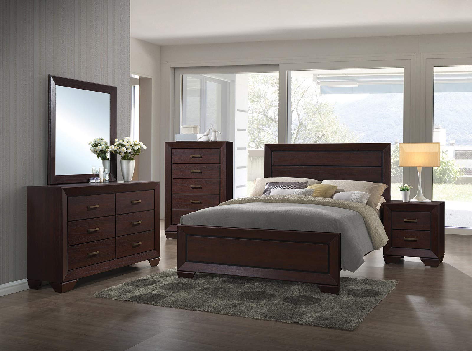 Coaster Home Furnishings 204391Q Platform Bed, Dark Cocoa