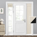Homeideas 100% Blackout Sidelight Curtains For Front Door, Side Door Window Curtains, Front Door Curtains For Small Window, Thermal Insulated Door Window Covering, (1 Panel, W12 X L68, Beige)