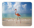 Pink Flamingo Walking On The Beach Mouse Pad, Natural Rubber Mouse Pad, Quality Creative Wrist-Protected Wristbands Personalized