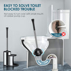 Toilet Plunger Bowl Brush Set: Hideaway Heavy Duty Toilet Plunger Scrubber Cleaner Holder Combo For Bathroom With Covered Caddy