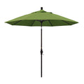 California Umbrella 9' Round Aluminum Market Umbrella, Crank Lift, Collar Tilt, Bronze Pole, Sunbrella Spectrum Cilantro