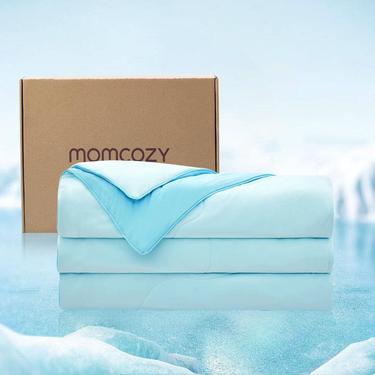 Momcozy Life Coolmurm Cooling Comforter For Hot Sleepers, Full/Queen 90'X90' Pregnancy Cooling Blanket, All-Season Lightweight