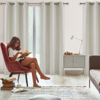 Beige Chevron Full Blackout Curtains For Living Room Bedroom Ivory, Jacquard Woven Geometric Chevron Curtains Energy Efficient T