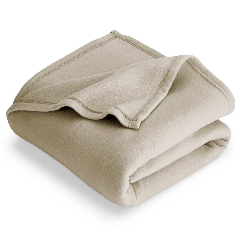 Bare Home Polar Fleece Blanket - Twin/Twin XL Blanket - Oyster - Warm & Cozy - Premium Fleece - Blanket for Bed, Sofa, Camping, 