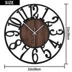 1St Owned Extra Large Wall Clocks For Living Room Decor- Modern 32 Inches Silent Non Ticking Black Arabic Numbers Metal Clocks F