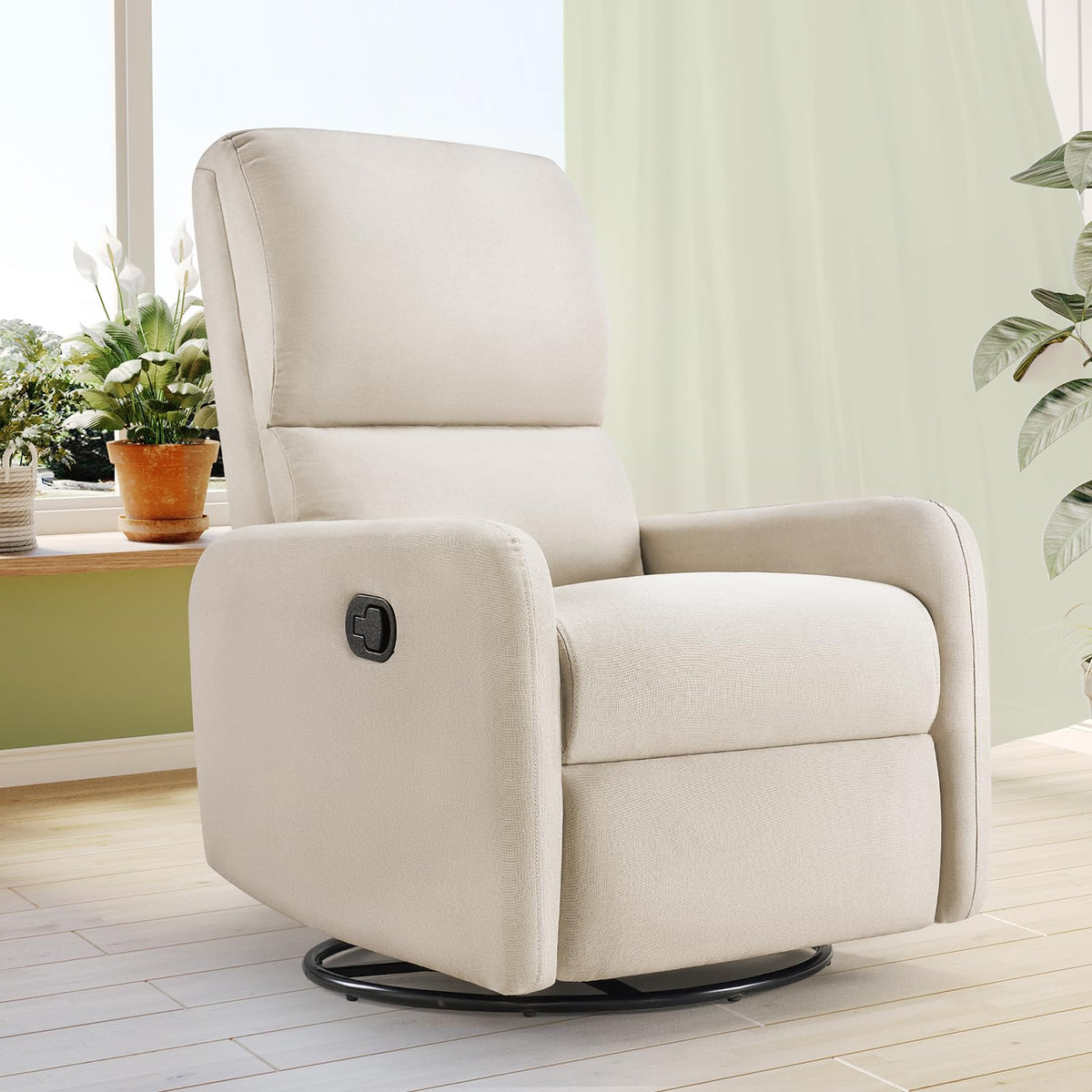 Jocisland Swivel Rocking Chair, Nursery Glider Recliner Chairs For Adults, Rocker For Living Room Bedroom, Comfy Upholstered Mod
