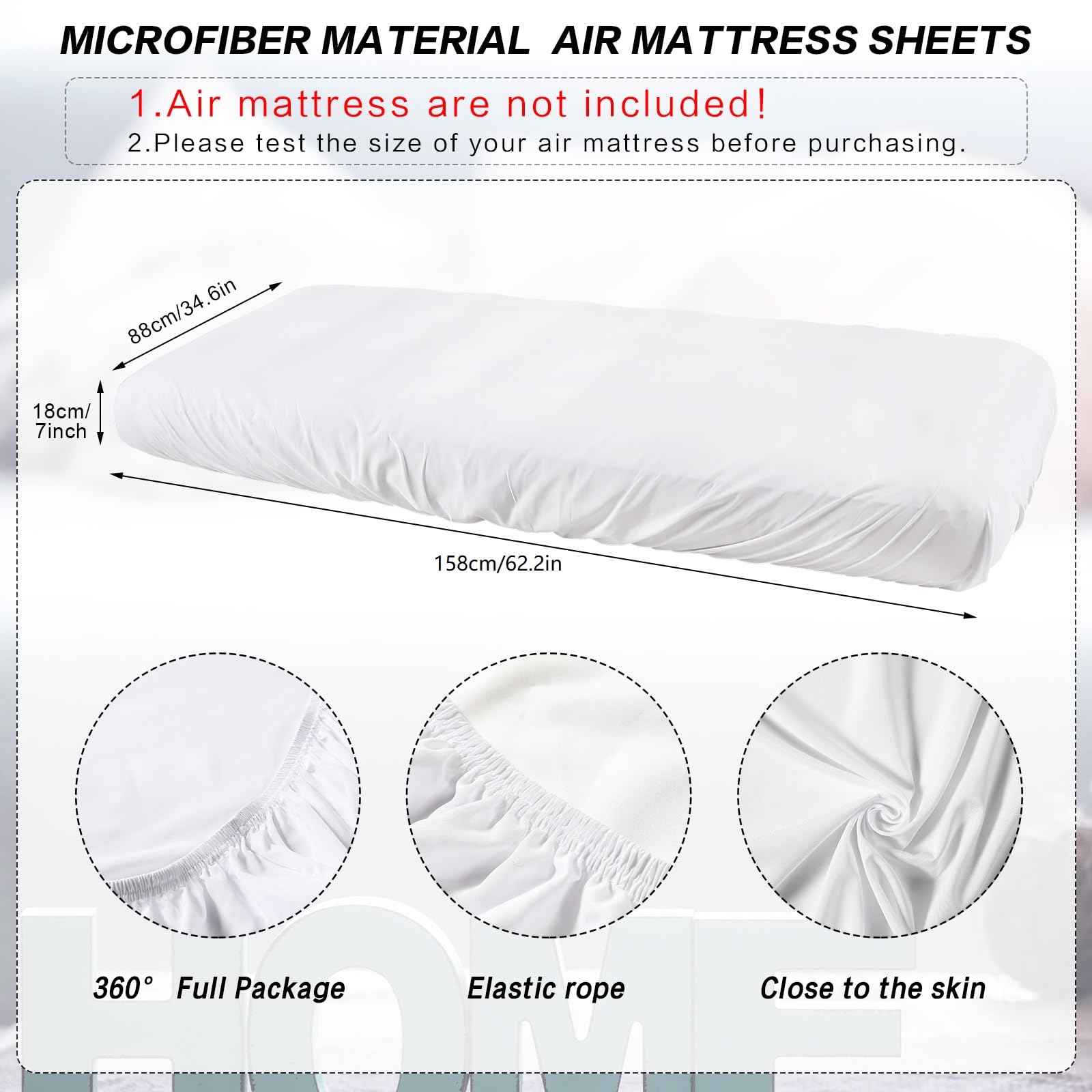 Breling Kids Air Mattress Fitted Sheets Compatible With Intex Cozy Kidz (Sheet Only) Toddler Inflatable Mattress Sheets For Kids Sleepover Party Travel Camping Air Mattress Airbed(White,8 Pcs)