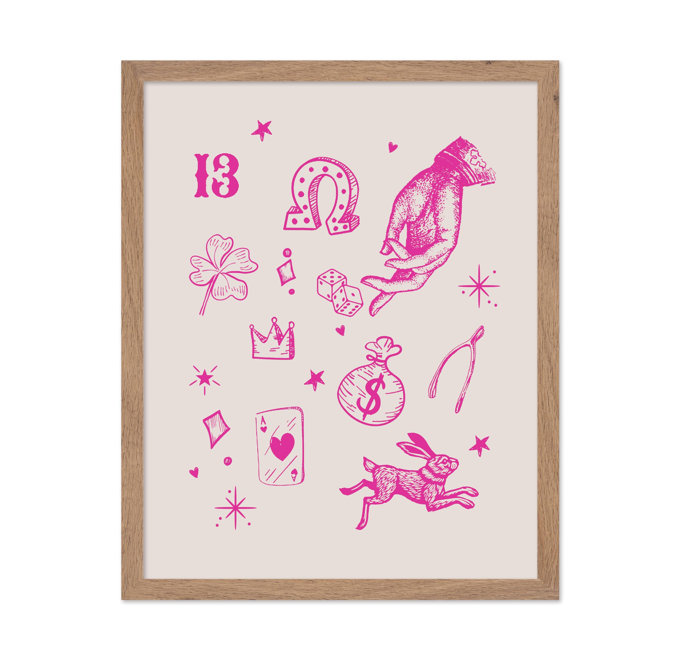 Poster Master Pink Lucky Charms Poster - Retro Cowgirl Print - Western Art - Wild West Art - Trendy Art - Gift for Men & Women -