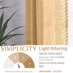Jinchan Linen Blend Curtains 96 Inches Long For Living Room Yellow Farmhouse Rod Pocket Back Tab Light Filtering Window Drapes For Bedroom Curtains 2 Panels Mustard Yellow