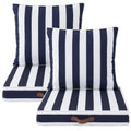 Enipate Outdoor Deep Seat Cushion Set Of 2, Weather Resistant Patio Furniture Cushions With Zipper And Handle, 24 X 24 X 4 Inch