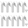 10 Pieces Angel Wing Memorial Keepsake Cylinder Cremation Ashes Necklace Urn Necklaces Holder for Cremation Keepsakes for Men St