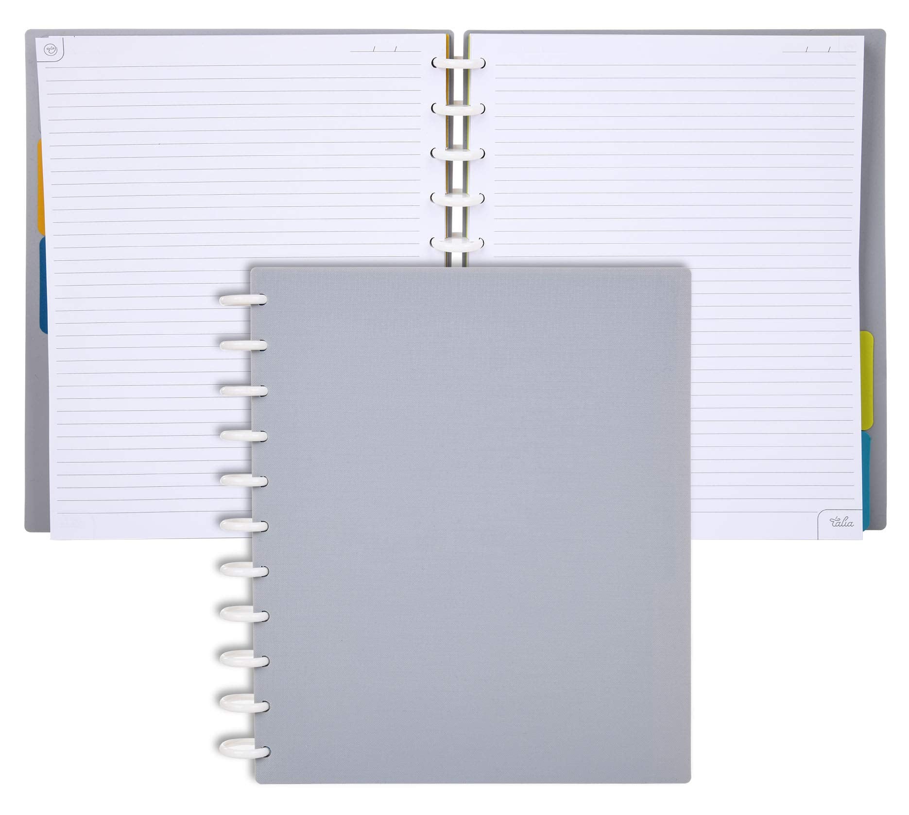 Talia Discbound Notebooks, Planner, Customizable, (Cool Grey, Letter (8.5In X 11In))
