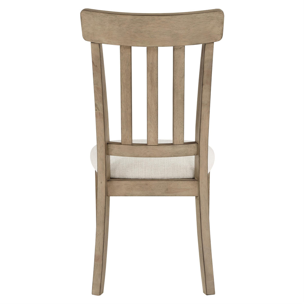 Steve Silver Furniture Napa Side Dining Chairs, Casual California Style in Weathered Sand Finish with Upholstered Seat, Set of 2 Chairs, Brown