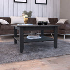 Sahara Coffee Table, 4 Legs, 1 Shelf, Black