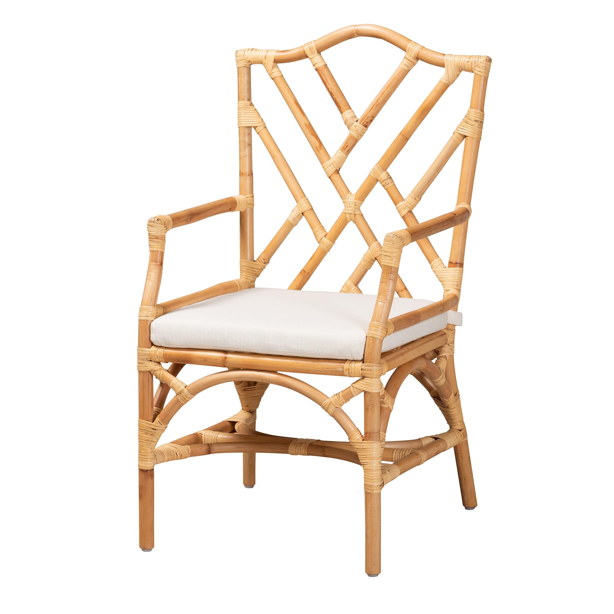 Baxton Studio Delta Natural Finished Rattan Armchair