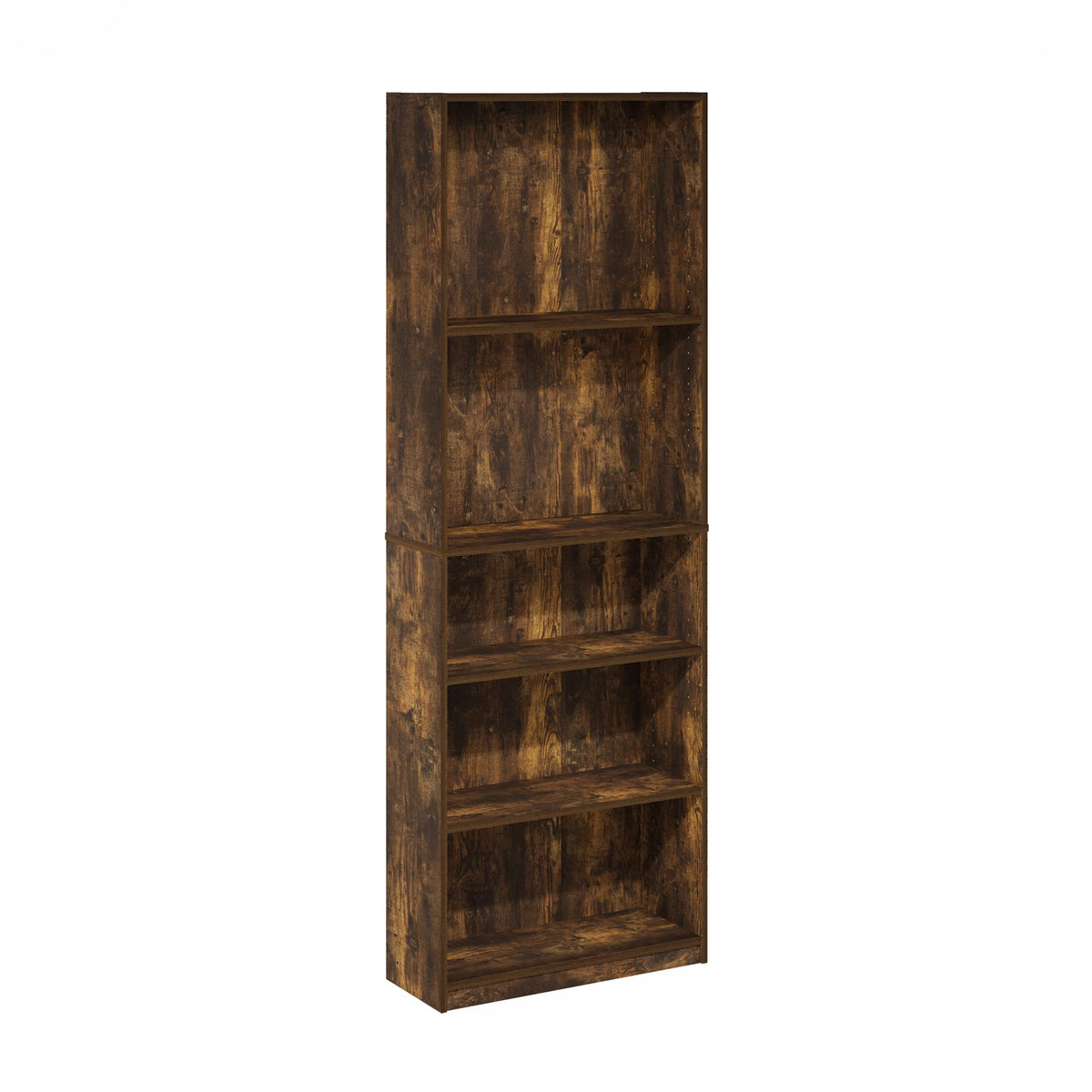 Furinno Jaya Simply Home Adjustable Shelf Bookcase, 5-Tier, Amber Pine