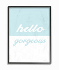 Stupell Home D  cor Hello Gorgeous Split Teal Framed Giclee Texturized Art, 11 x 1.5 x 14, Proudly Made in USA