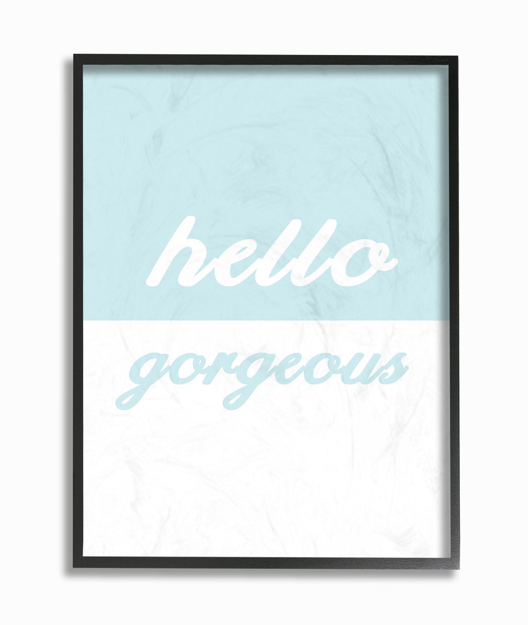Stupell Home D  cor Hello Gorgeous Split Teal Framed Giclee Texturized Art, 11 x 1.5 x 14, Proudly Made in USA