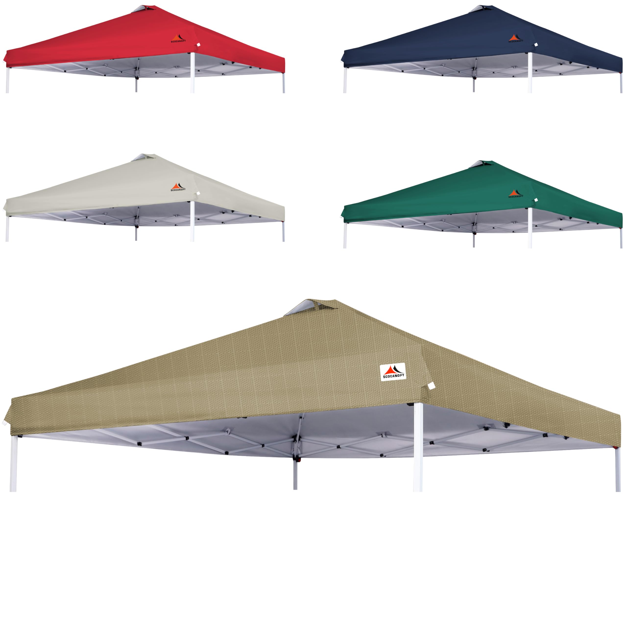 Scocanopy Replacement Cover With Air Vent For 10X10 Canopy Frame, Canopy Cover Only, (Beige Ripstop)