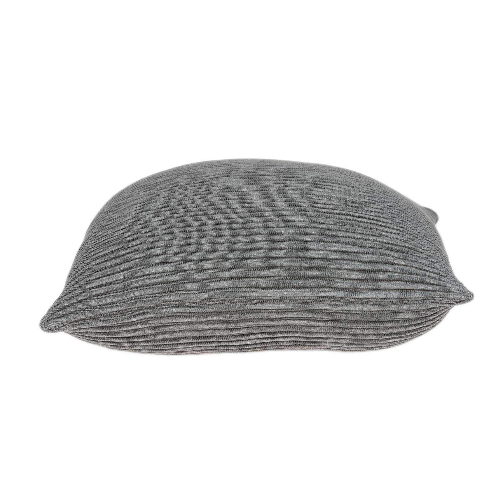 HomeRoots 100% Cotton Parkland Collection Paxon Transitional Grey Pillow Cover with Poly Insert