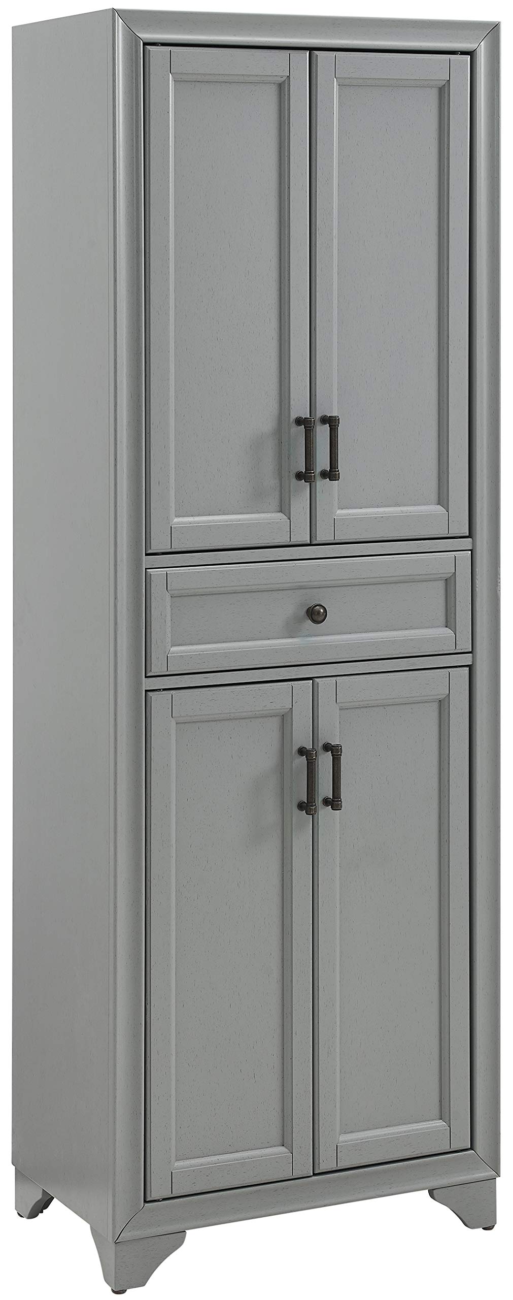 Crosley Furniture Tara Pantry Storage Cabinet With Shelves, Kitchen, Dining, Or Laundry Room, Distressed Gray