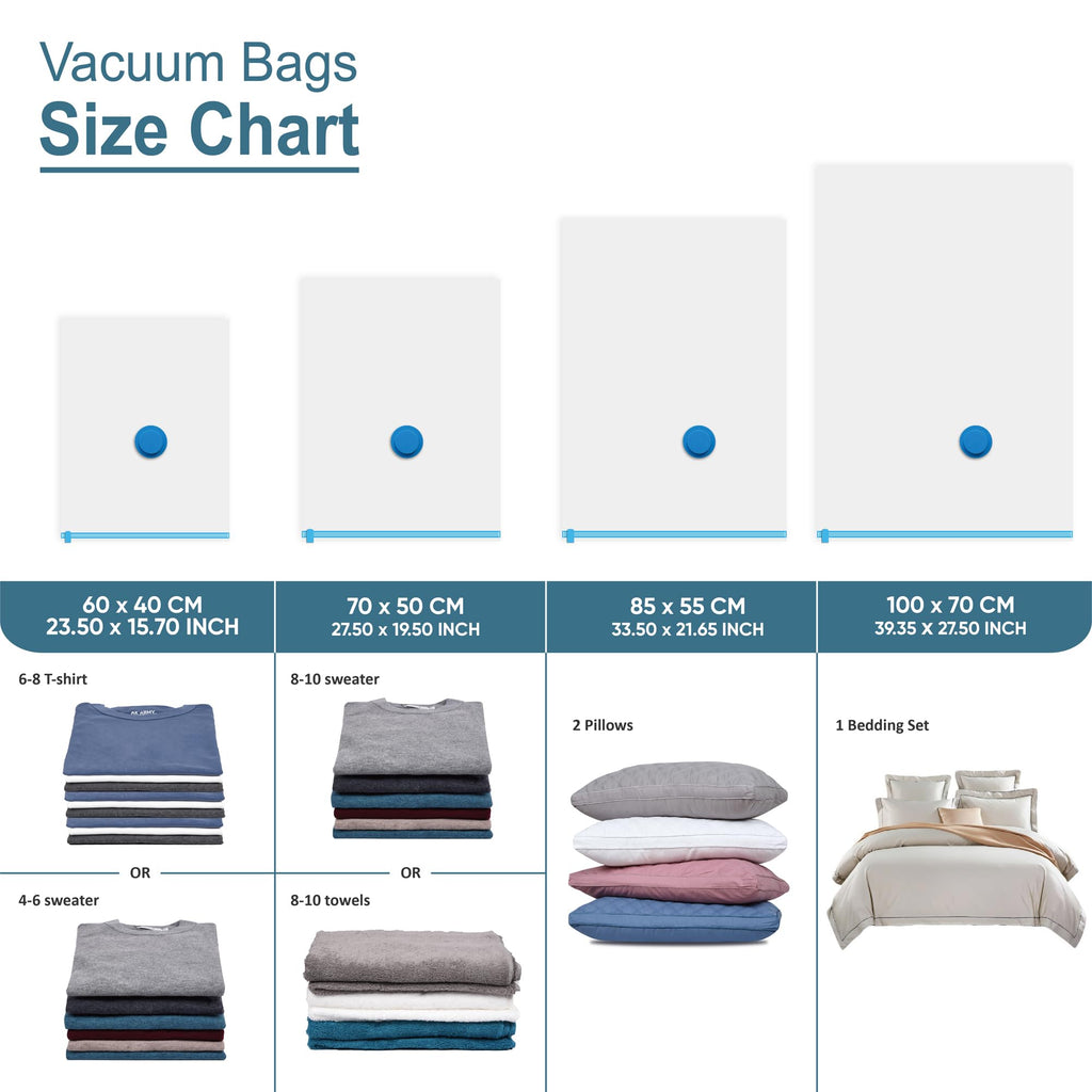 22 Vacuum Storage Bags With Electric Pump, Vacuum Sealed Storage Bags (3Jumbo/3Large/8Medium/8Small), Space Saver Vacuum Seal Ba