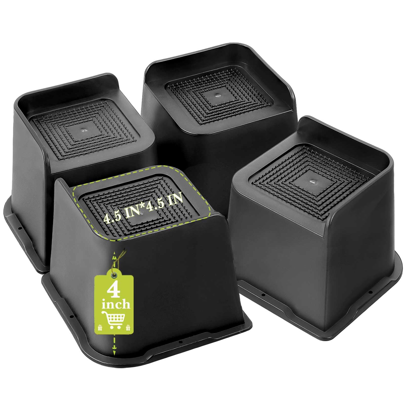 Yookwutar Bed Risers 2 Inch, 3 Inch, 4 Inch, 6 Inch, 8 Inch Heavy Duty, Oversized Furniture Riser For Couch Sofa Table Chair Leg