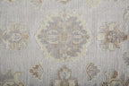 HomeRoots 514986 8 x 10 ft. Ivory Silver & Tan Floral Hand Knotted Stain Resistant Rectangle Area Rug