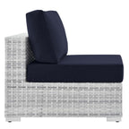Modway EEI-4298-LGR-NAV Convene Outdoor Patio Chair Armless, Light Gray Navy, 35 x 28.5 x 33