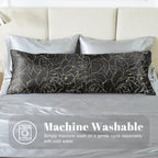 Exq Home Satin Body Pillowcase For Hair And Skin- Rose On Black Silk Long Pillowcase 20X54 Inches - Satin Pillow Cases With Enve