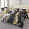 Perfemet California King 6 Piece Bed In A Bag Black Watercolor Marble Printed Bedding Comforter With Sheets Colorful Stylish Ret
