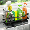 Sponge Holder for Kitchen Sink, SelfDraining Sink Caddy Organizer with Removable Brush Holder, Rustproof Metal Sponge Rack for 