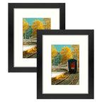 Golden State Art, 8x10 Picture Frame in Black, Display 5x7 with Mat or 8x10 Without Mat, Tabletop Display and Wall Gallery Displ