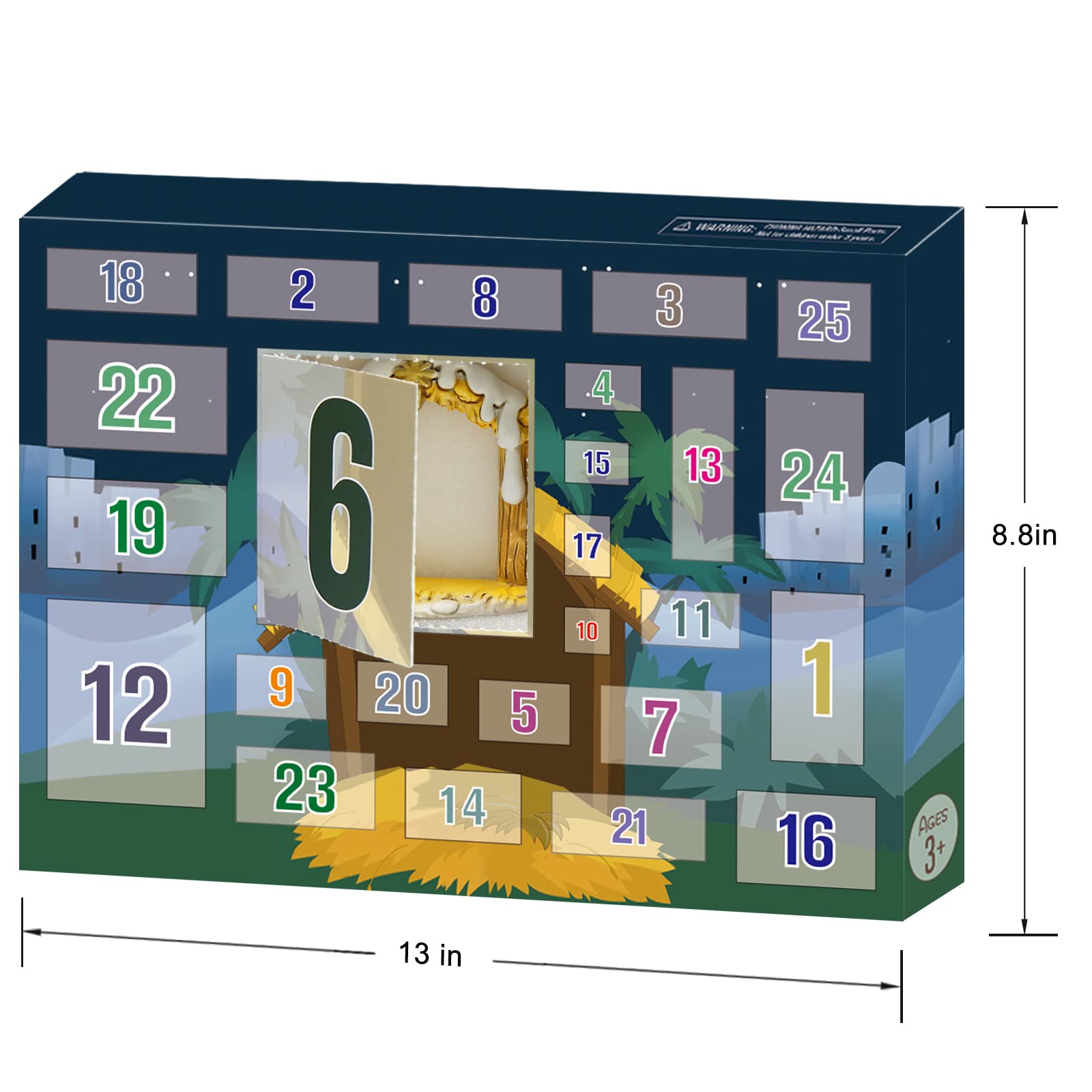 Advent Calendar 2024-25 Days Of Christmas Nativity Scene Set - Countdown To For Kids Boys Girls Children Toddler Teens Indoor To