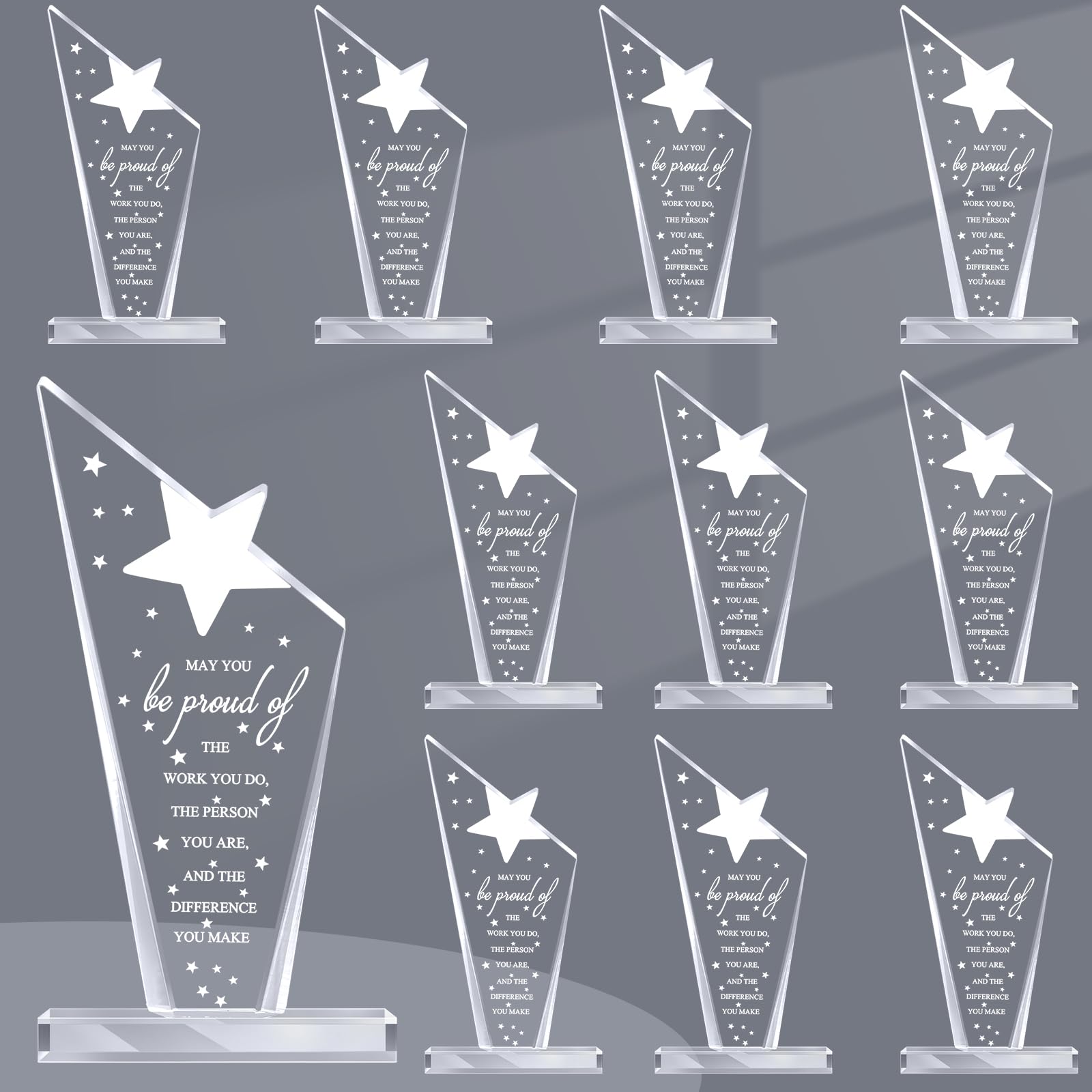 Bucherry 10 Pcs Employee Appreciation Awards for Coworker Acrylic Thank You Trophy May You Be Proud of The Work You Do Sign Priz