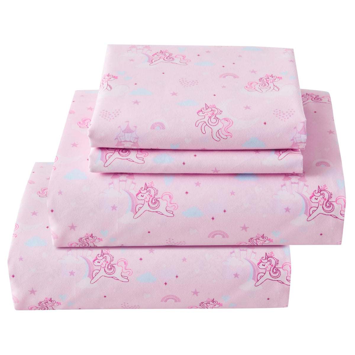 Softan Kids Bed Sheet Set, Girls Full Size Kids Sheets, Microfiber Kids Fitted Sheet And Pillowcase, Breathable And Silky Soft,