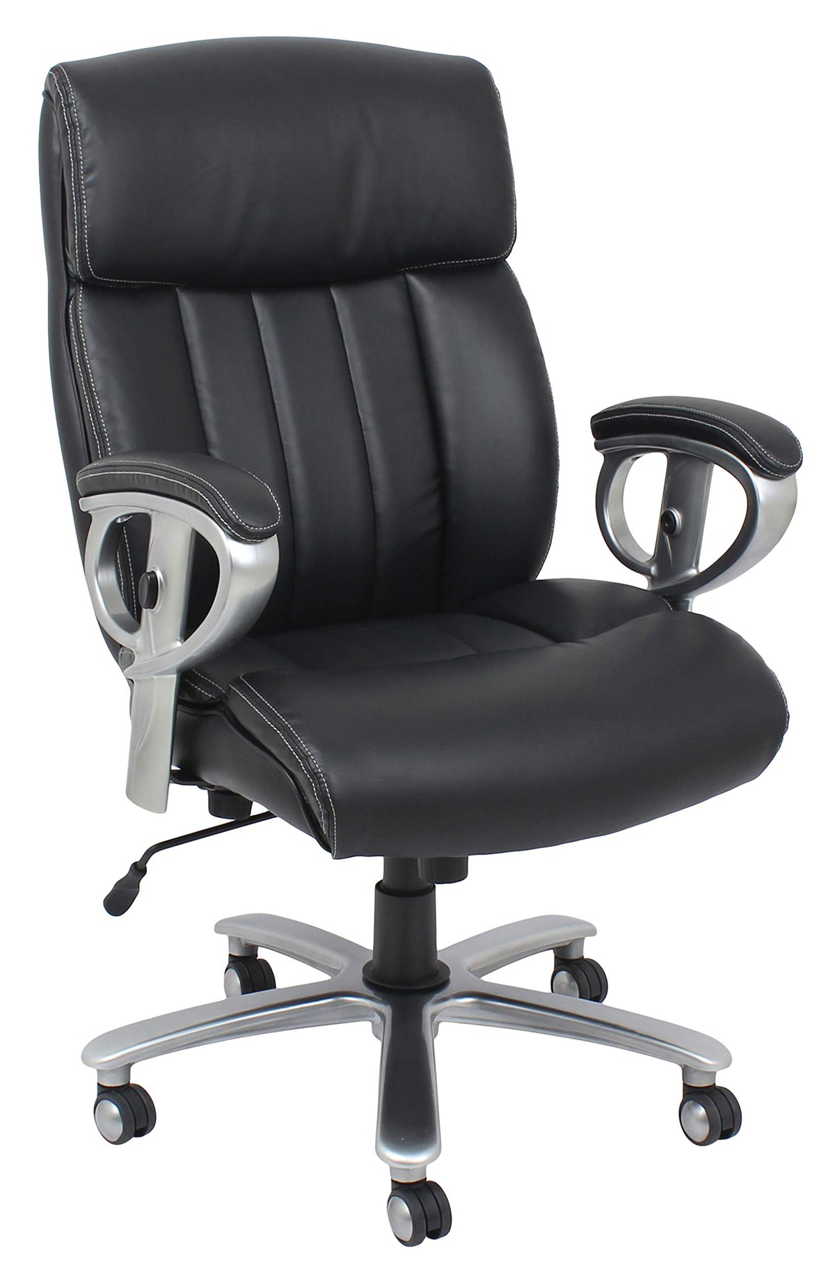 Home Roots Furniture Black Bonded Leather Office Chair with Pneumatic Lift Mechanism