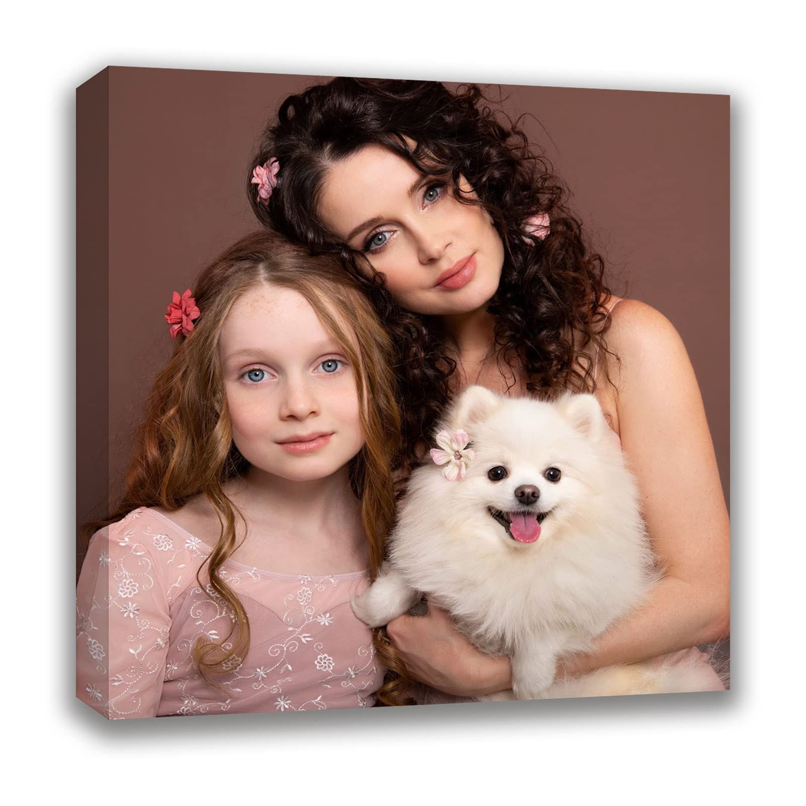 Custom Canvas Prints with Your Photos (20x20, Framed Canvas) Custom Framed Wall Art Personalized Canvas Pictures for Pet/Family 