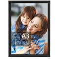 Golden State Art, A3 Black Photo Frame - Solid Wood And Display 11.7X16.5 Picture Without Mat -Acrylic Glass (Wall Display)