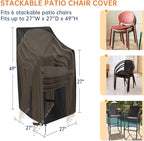 Mavincher Patio Chair Covers, High Back Outdoor Chair Covers Waterproof, 600D Heavy Duty Lawn Outside Barstool Chair Covers,Fits