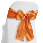 Lann's Linens - 30 Elegant Satin Wedding/Party Chair Cover Sashes/Bows - Ribbon Tie Back Sash - Orange