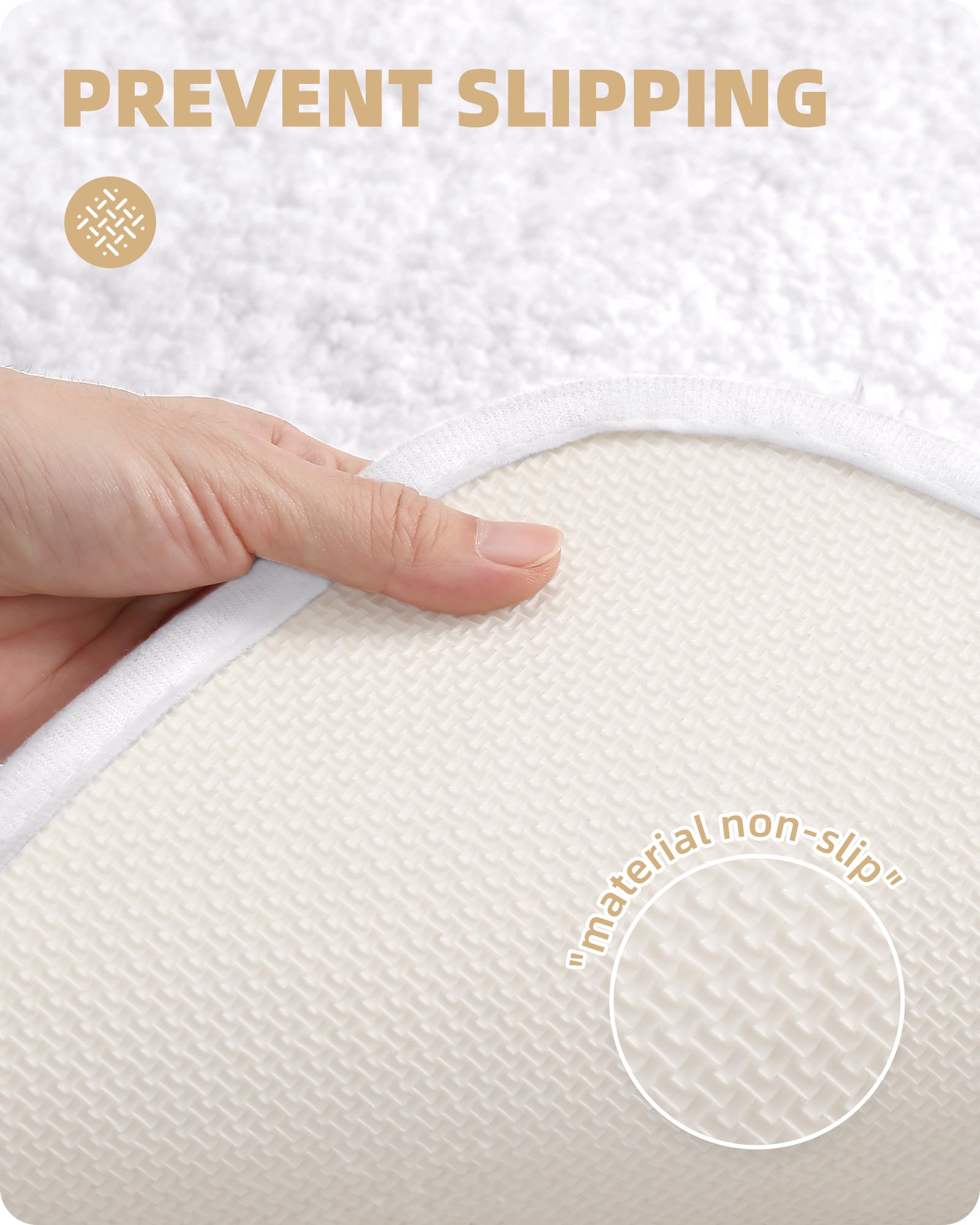 Color&Geometry Long Bathroom Rugs Runner 24   X43   , Extra Large- Upgrade Your Bathroom With Soft Thick White Bath Mat- Plush,