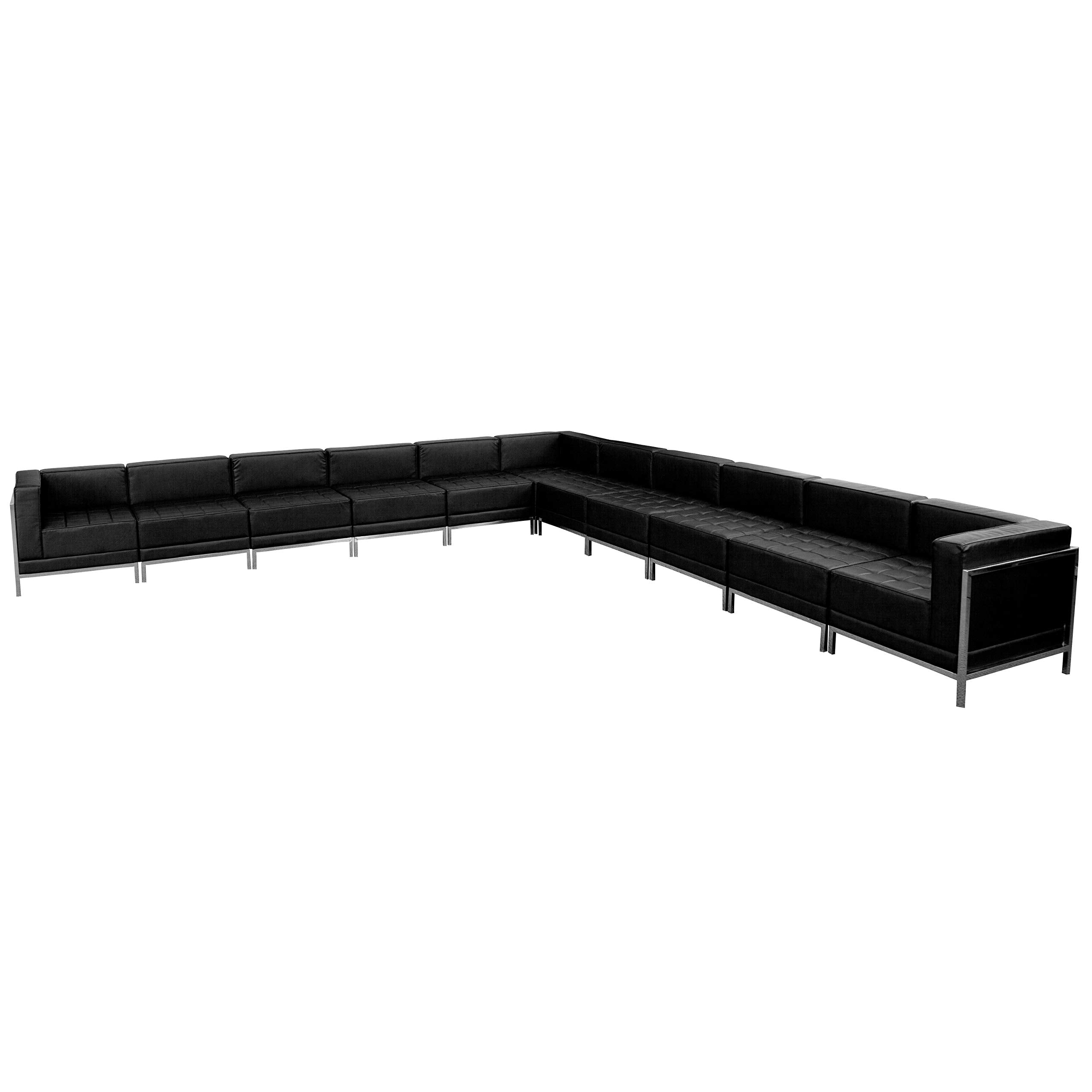 Flash Furniture HERCULES Imagination Series Black LeatherSoft Sectional Configuration, 11 Pieces