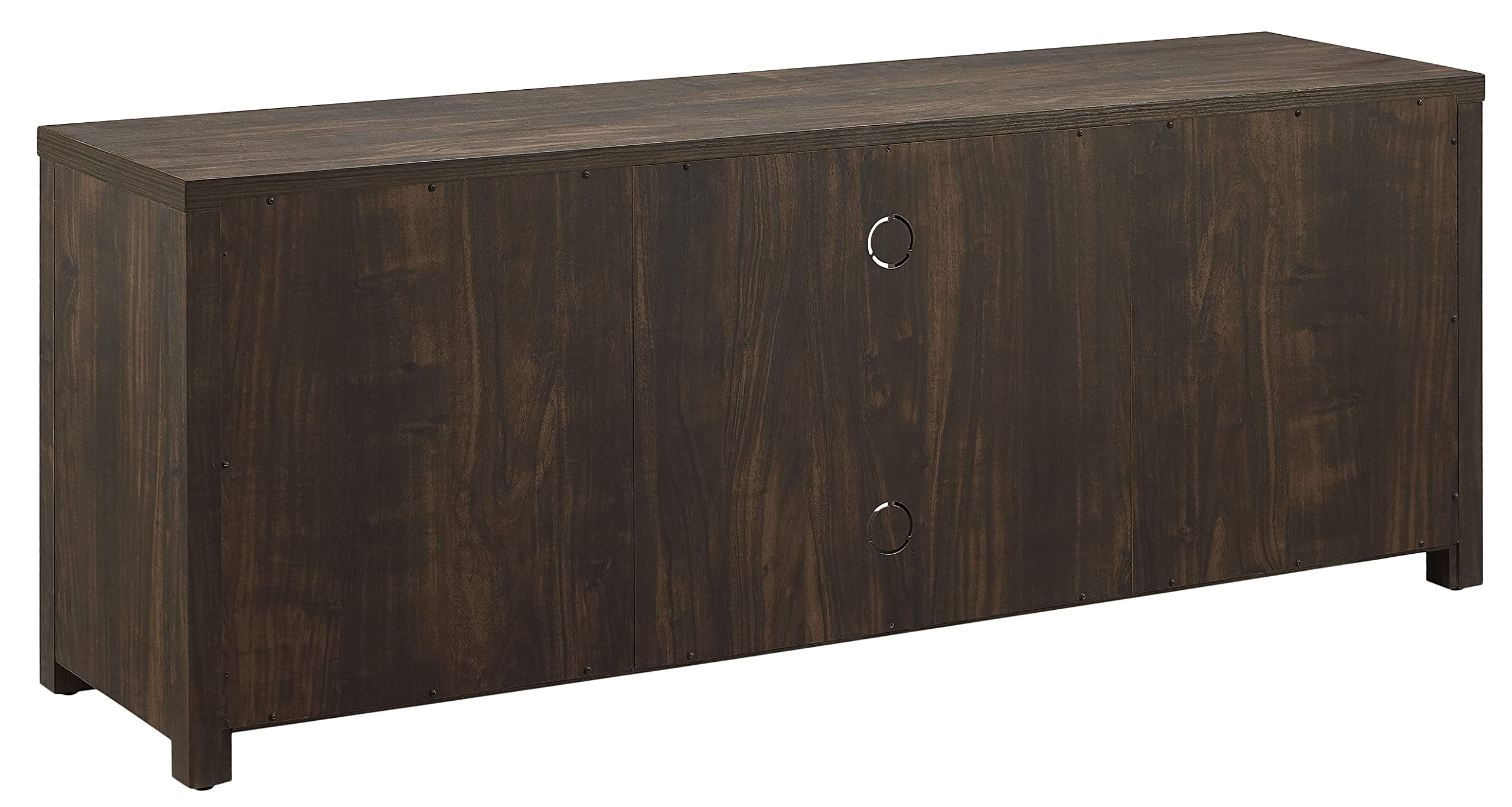 Crosley Furniture Gordon Low Profile TV Stand for 65+ inch TVs, Entertainment Center with Storage Shelves, Dark Walnut