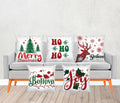 Scpmarts Merry Christmas Decorative Printed Satin Cushion/Throw/Pillow Covers (Multicolour) Set Of 5 Pieces Size 16 Inch X 16 In
