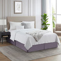 Nestl Grayish Purple Bed Skirt Cal King Size - Cal King Bed Skirt 14 Inch Drop - Brushed Microfiber Bed Skirts - Hotel Quality Pleated Bed Skirt - Shrinkage & Fade Resistant