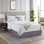 Nestl Grayish Purple Bed Skirt Cal King Size - Cal King Bed Skirt 14 Inch Drop - Brushed Microfiber Bed Skirts - Hotel Quality Pleated Bed Skirt - Shrinkage & Fade Resistant