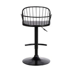 Armen Living Edward Adjustable Black Wood and Metal Barstool
