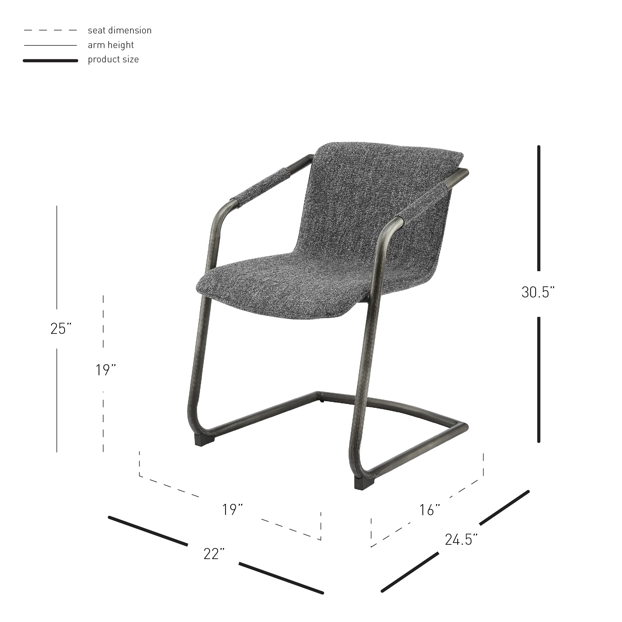 Npd Furniture And More Indy Fabric Side, Blazer Dark Gray (Set Of 2) Dining Chair