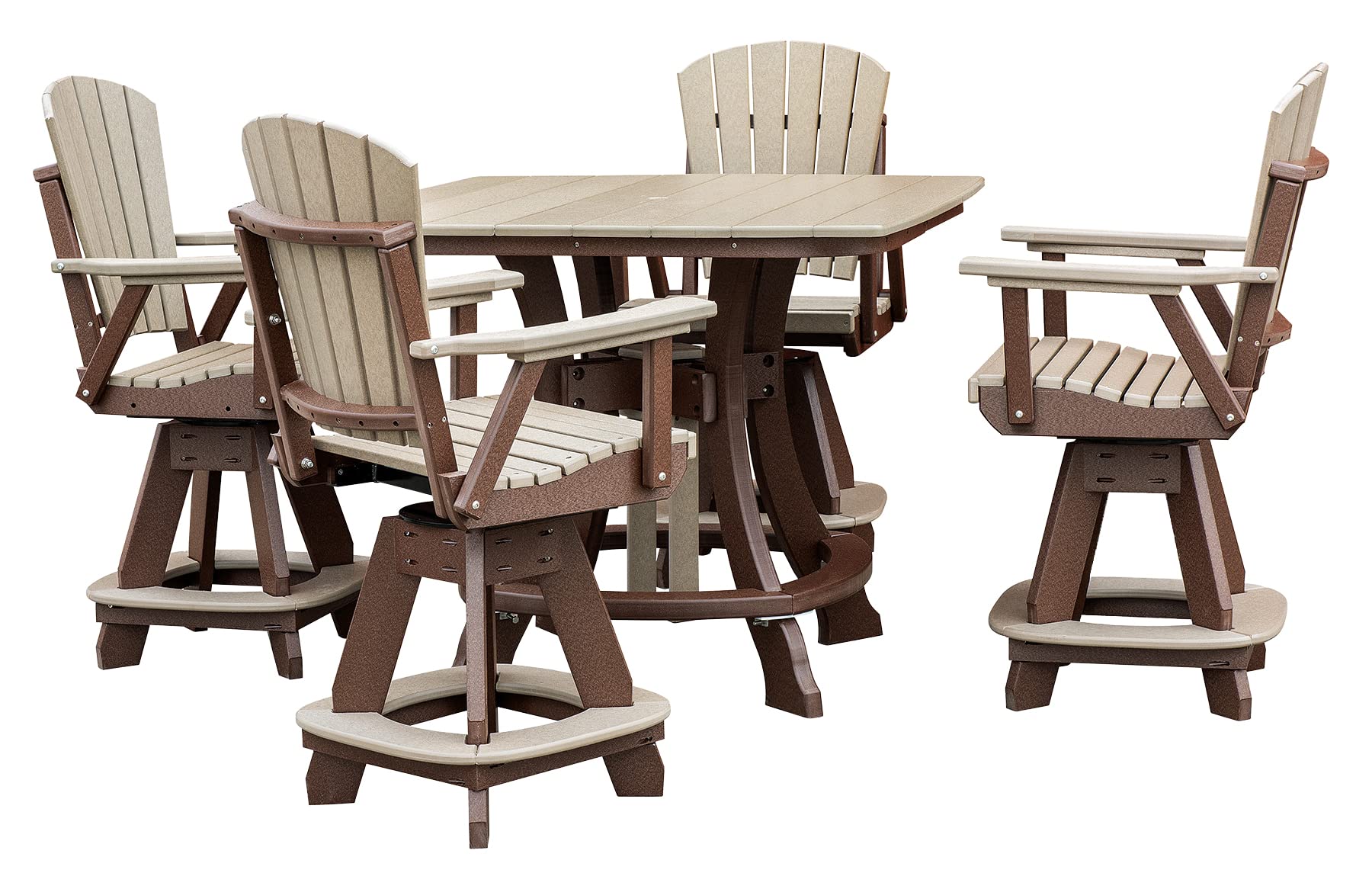 American Furniture Classics Five Piece Square Counter Height Dining Set, Weatherwood/Tudor Brown